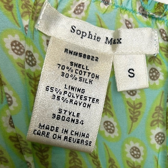 Sophie max Y2K Silk Blouse Top S Multicolor Off the shoulder Lightweight fairy - Picture 6 of 10